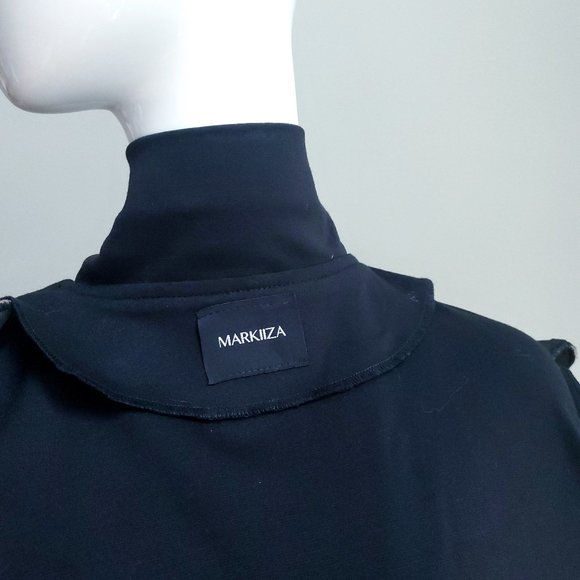 Black Asymetrical Jacket with Tie Belt - Picture 5 of 5